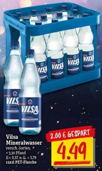 NP Discount Vilsa Mineralwasser 12x1 L PET-Flasche Angebot