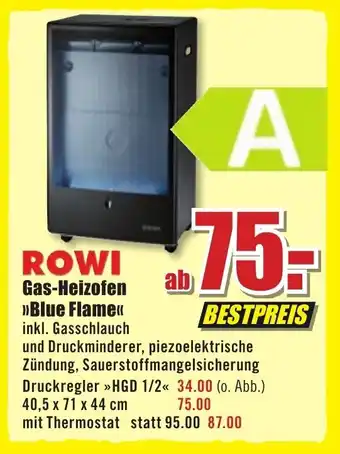 B1 Discount Baumarkt Rowi Gas Heizofen Blue Flame Angebot