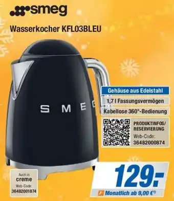 Expert Bening smeg Wasserkocher KFL03BLEU Angebot