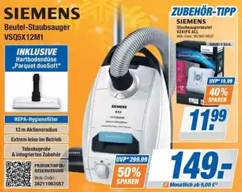 Expert Bening SIEMENS Beutel-Staubsauger VSQ5X12M1 Angebot