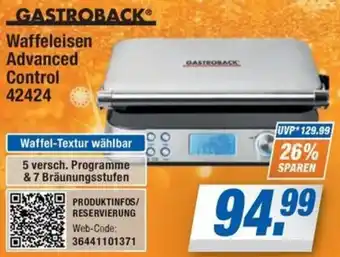 Expert Bening GASTROBACK Waffeleisen Advanced Control 42424 Angebot