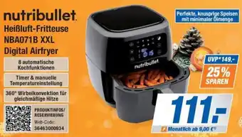 Expert Bening nutribullet Heißluft-Fritteuse NBA071B XXL Digital Airfryer Angebot