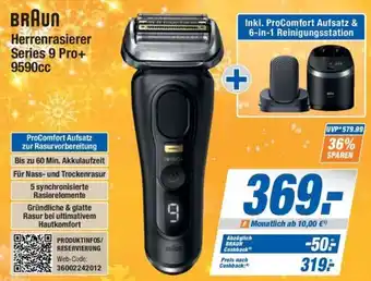 Expert Bening BRAUN Herrenrasierer Series 9 Pro+ 9590cc Angebot