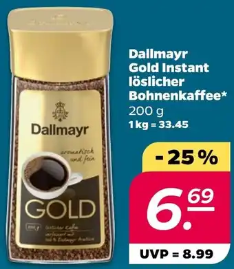 NETTO Dallmayr Gold Instant löslicher Bohnenkaffee 200 g Angebot