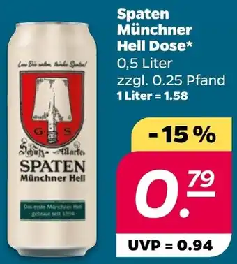 NETTO Spaten Münchner Hell Dose 0,5 Liter Angebot