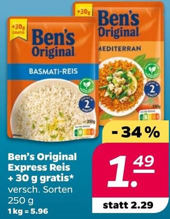 NETTO Ben's Original Express Reis + 30 g gratis 250 g Angebot