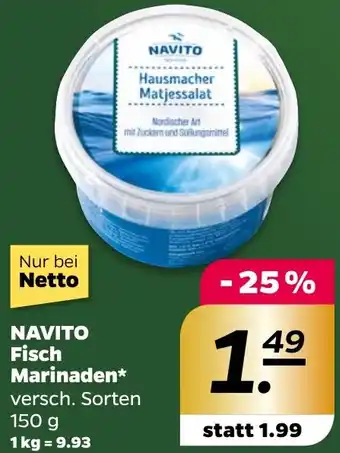 NETTO NAVITO Fisch Marinaden 150 g Angebot