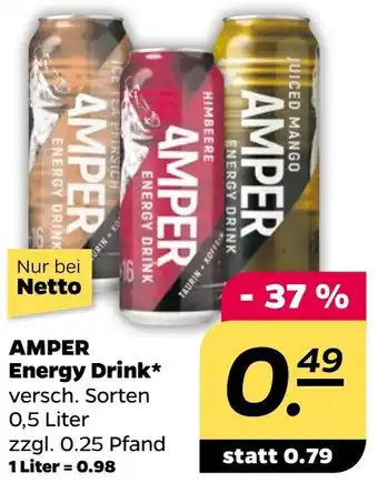 NETTO AMPER Energy Drink 0,5 Liter Angebot