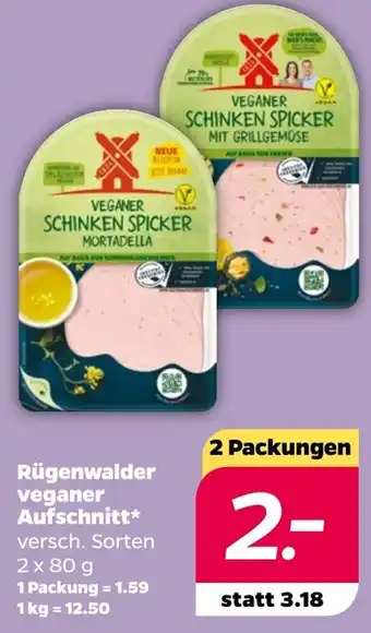 NETTO Rügenwalder veganer Aufschnitt 2 x 80 g Angebot