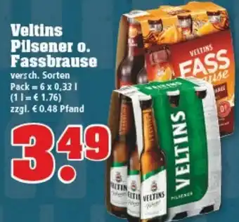 trinkgut Veltins Pilsener o. Fassbrause 6x0,33L Angebot