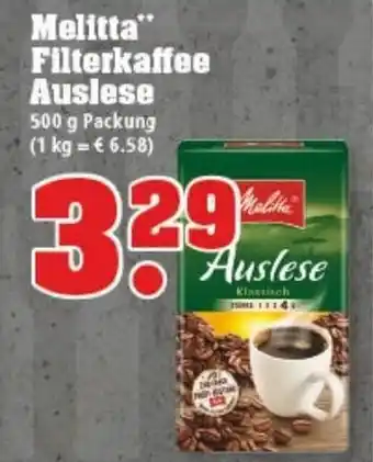 trinkgut Melitta Filterkaffee Auslese 500g Angebot