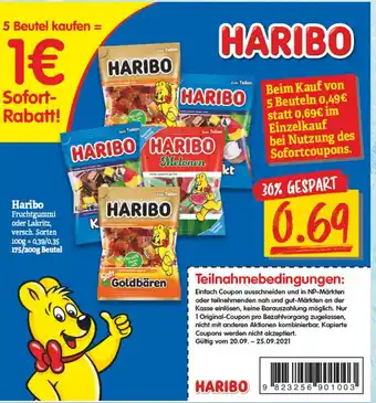 NP Discount Haribo Fruchtgummi oder Lakritz 175/200g Beutel Angebot