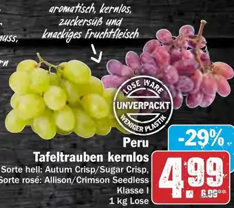 Hit Peru Tafeltrauben kernlos 1 kg Lose Angebot