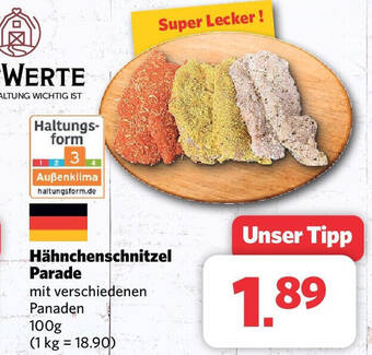 Combi HOFWERTE Hähnchenschnitzel Parade 100 g Angebot