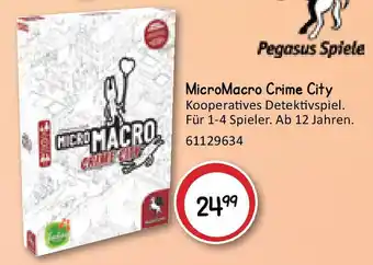 Vedes Pegasus Spiele MicroMacro Crime City Kooperatives Detektivspiel. Für 1-4 Spieler. Ab 12 Jahren. Angebot