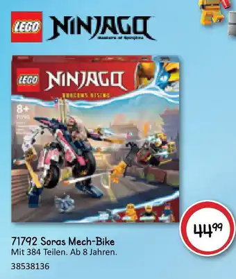 Vedes LEGO NINJAGO 71792 Soras Mech-Bike Angebot