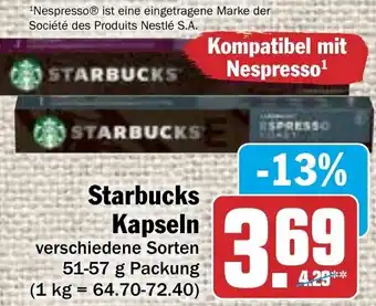 Hit Starbucks Kapseln 51-57 g Packung Angebot