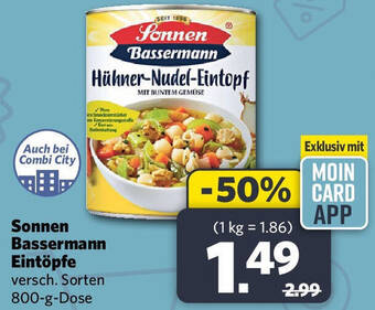 Combi Sonnen Bassermann Eintöpfe 800 g Dose Angebot