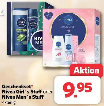 Combi Geschenkset Nivea Girl's Stuff oder Nivea Men's Stuff 4-teilig Angebot