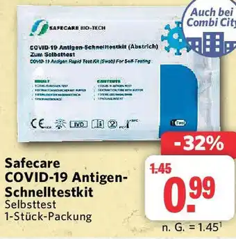 Combi Safecare COVID-19 Antigen Schnelltestkit 1 Stück Packung Angebot