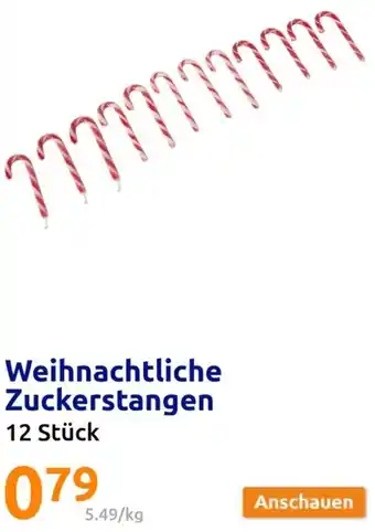 Action Weihnachtliche Zuckerstangen 12 Stück Angebot