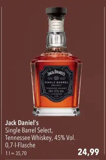 CITTI Markt Jack Daniel's Single Barrel Select, Tennessee Whiskey, 45% Vol. 0,7-1-Flasche Angebot