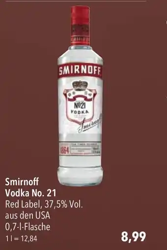 CITTI Markt Smirnoff Vodka No. 21 Red Label, 37,5% Vol. aus den USA 0,7-1-Flasche Angebot