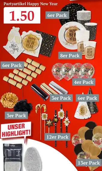 Woolworth Partyartikel Happy New Year Angebot