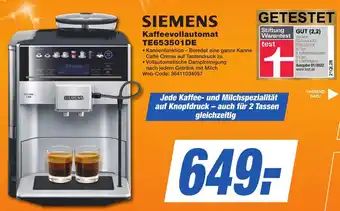 K+B Expert SIEMENS Kaffeevollautomat TE653501DE Angebot