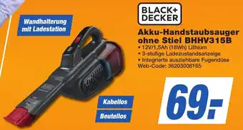 K+B Expert BLACK+ DECKER Akku-Handstaubsauger ohne Stiel BHHV315B Angebot