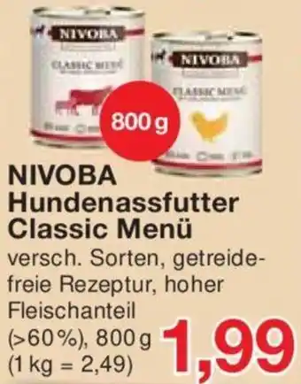 Jawoll NIVOBA Hundenassfutter Classic Menü 800 g Angebot