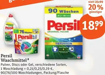 tegut Persil Waschmittel 90/76/100 Waschladungen Angebot