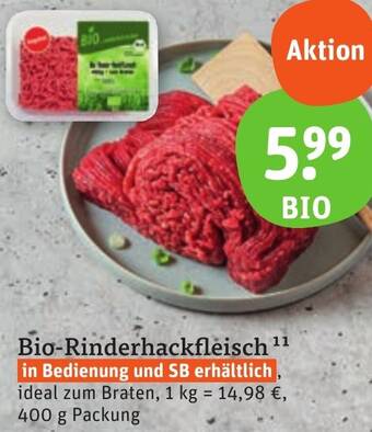 tegut Bio-Rinderhackfleisch 400 g Packung Angebot