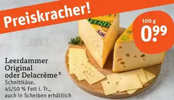 tegut Leerdammer Original oder Delacrème 100 g Angebot