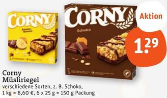 tegut Corny Müsliriegel 150 g Packung Angebot