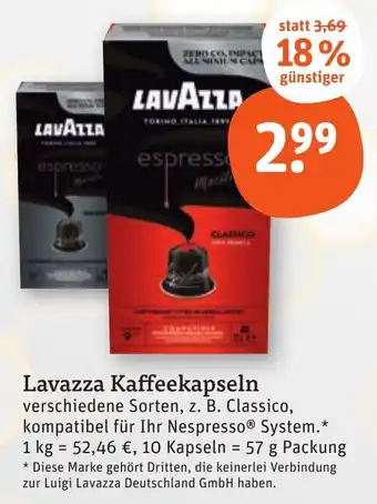 tegut Lavazza Kaffeekapseln 57 g Packung Angebot