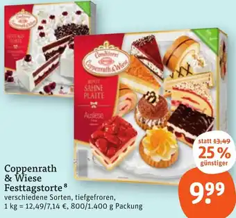 tegut Coppenrath & Wiese Festtagstorte 800/1400 g Packung Angebot