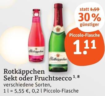 tegut Rotkäppchen Sekt oder Fruchtsecco 0,2 L Angebot