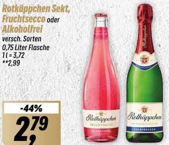 Simmel Rotkäppchen Sekt, Fruchtsecco oder Alkoholfrei 0,75 Liter Flasche Angebot