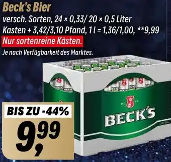 Simmel Beck's Bier 24x0,33/20x0,5 Liter Kasten Angebot