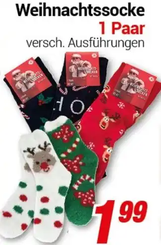 CENTERSHOP Weihnachtssocke 1 Paar Angebot