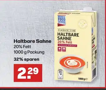 Handelshof Haltbare Sahne 20% Fett 1000 g Packung Angebot