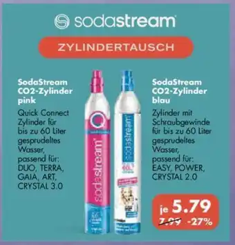 V Markt SodaStream CO2-Zylinder pink  / SodaStream CO2-Zylinder blau Angebot