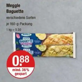 V Markt Meggle Baguette je 160-g-Packung Angebot