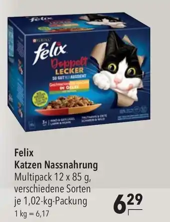 CITTI Markt Felix Katzen Nassnahrung Multipack 12 x 85 g, verschiedene Sorten je 1,02-kg-Packung Angebot