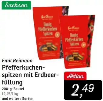 KONSUM Emil Reimann Pfefferkuchenspitzen mit Erdbeerfüllung 200 g Beutel Angebot