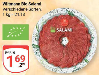 Globus Wiltmann Bio Salami 80 g Angebot