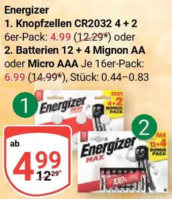 Globus Energizer Knopfzellen CR2032 Angebot