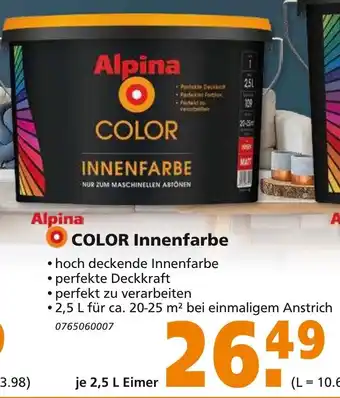 hela Alpina Color Innenfarbe 2,5L Angebot