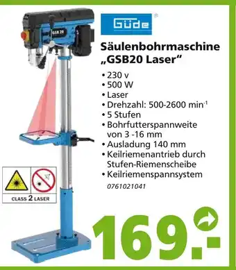 hela Güde Säulenbohrmaschine GSB20 Laser Angebot